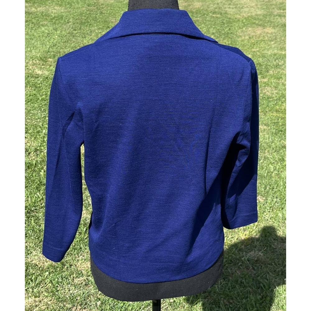 Vintage Bobbie‎ Brooks Blazer Womens Small Blue Cropped Double Knit Made USA 70s - Picture 4 of 7